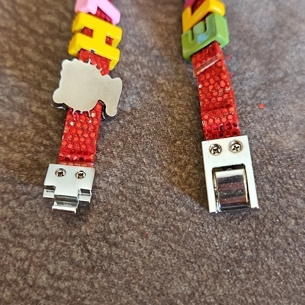3/$30 HELLO KITTY Red Sequin Personalized Slider Name Elizabeth Wristband